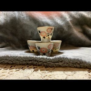 Antique Floral Porcelain Sake cups.